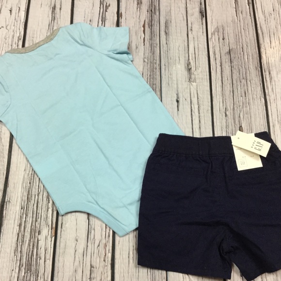 Gap Boys 3 6 12 18 24 Month Cool Top & Shorts - Picture 4 of 4